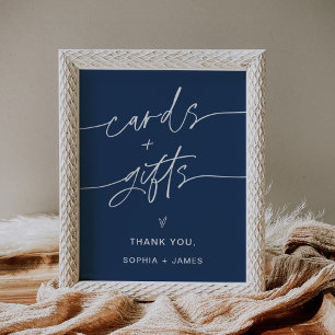 NEVE Navy Kaarten en geschenken Trouwbord Poster