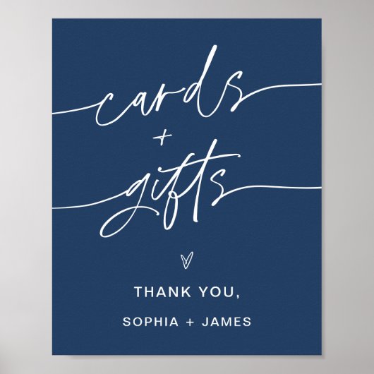 NEVE Navy Kaarten en geschenken Trouwbord Poster (Voorkant)