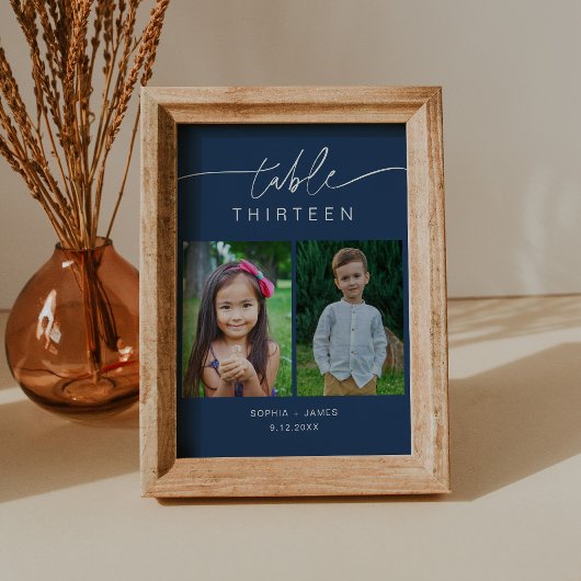 NEVE Navy Kindertijd Foto's Tafelnummer Kaart 5x7