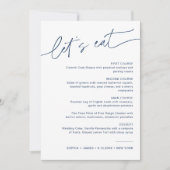 NEVE Navy Minimalist Wedding Dinner Menu Kaart (Voorkant)