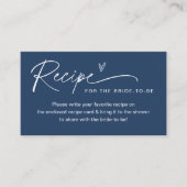 NEVE Navy Recipe Kaart Vrijgezellenfeest invullen Visitekaartje (Voorkant)