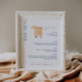 NEVE Navy Signature Drink Wedding Bar Menu Sign. Poster