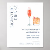 NEVE Navy Signature Drink Wedding Sign Poster (Voorkant)