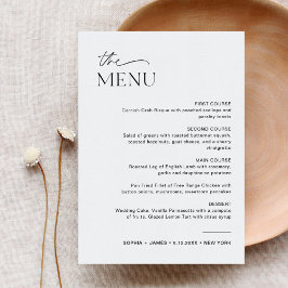 NEVE Navy Wedding Dinner Menu 5x7 Kaart