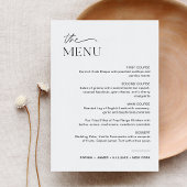 NEVE Navy Wedding Dinner Menu 5x7 Kaart
