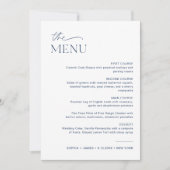 NEVE Navy Wedding Dinner Menu 5x7 Kaart (Voorkant)