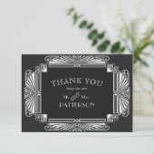  Neveau Wedding Black White Bedankkaart (Staand voorkant)