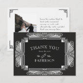  Neveau Wedding Black White Bedankkaart (Voorkant / Achterkant)