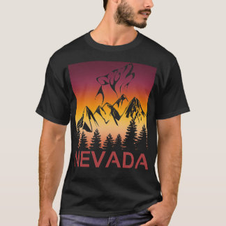 Neveda Sunset Wolf Howling bij The Moon Trees en M T-shirt