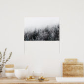 Nevel boven bevroren bos poster (Keuken)
