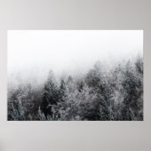 Nevel boven bevroren bos poster (Voorkant)