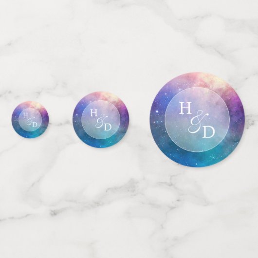 Nevel- en glittermonogram confetti (Voorkanten)