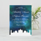 Nevel Islamitische Moslim Huwelijksuitnodiging Kaart (Staand voorkant)