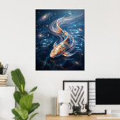Nevel Koi Kosmische Wateren Poster (Thuiskantoor)