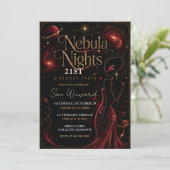 Nevel Nacht 21e Verjaardagsfeest Kaart (Staand voorkant)
