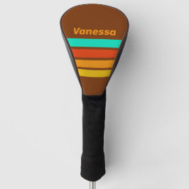 Nevel op bosbodem met strepen en naam golfheadcover