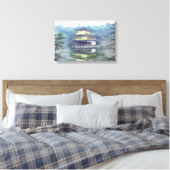 Nevel op het Gouden Paviljoen Canvas Afdruk (Insitu (Slaapkamer))