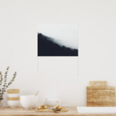 Nevel over bos diagonale lagen poster (Keuken)