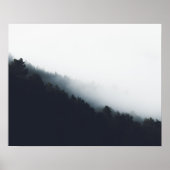 Nevel over bos diagonale lagen poster (Voorkant)