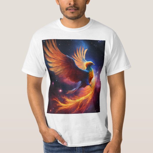 Nevel: Phoenix: een kosmische vogel van wervelende T-shirt (Voorkant)