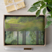 nevel van bomen met een magisch groen bospad tissuepapier (Geschenk)