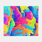 Nevel van Kleuren Fleece Deken (Voorkant (Horizontaal))