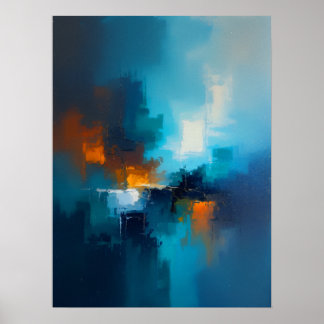 Nevelblauw poster
