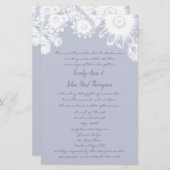 Nevelgrijs Vintage Bloem Bruiloft (Voorkant / Achterkant)