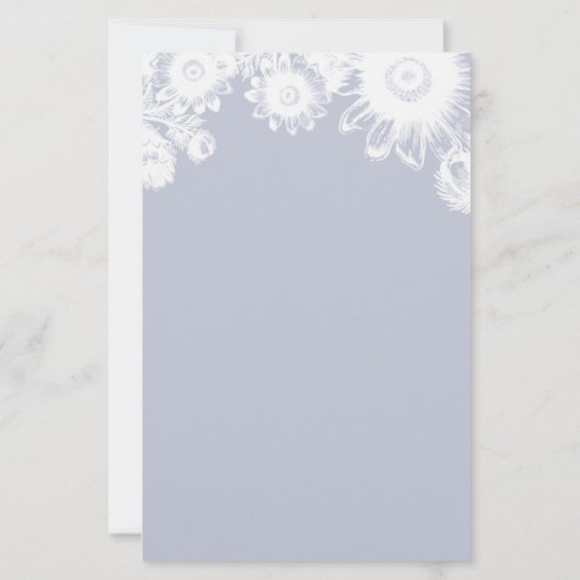 Nevelgrijs Vintage Bloem Bruiloft (Achterkant)