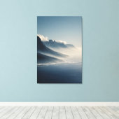 Nevelhullen Kustgebergte Zonsopgang Gloed Canvas Afdruk (Insitu (Houten vloer))