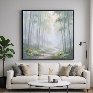 Nevelig bamboebos - Impressionistische schildersti Poster
