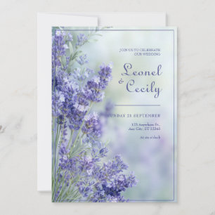 Nevelig Blauw Romantisch Lavendel Lijstje Kaart