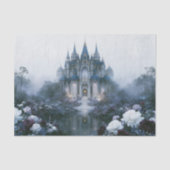 Nevelig Blauwe Kasteel Decoupage Tissuepapier (Voorkant)