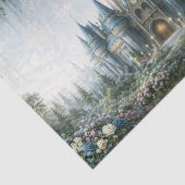 Nevelig Blauwe Kasteeltuin Decoupage Tissuepapier (Detail)