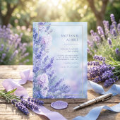 Nevelig Blauwe Romantische Lavendel Gouden Lijst B Kaart