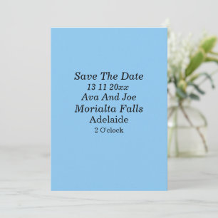 Nevelig blauwe save-the-date trouwuitnodiging kaart