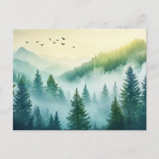 Nevelig bos briefkaart (Voorkant)