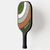Nevelig bos cirkel streep met naam pickleball paddle (Links)