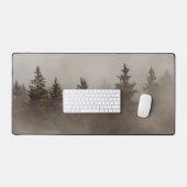 Nevelig bos, donker natuurthema bureaumat (Keyboard & Muis)