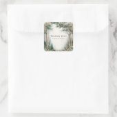 Nevelig Bos Eucalyptus Goud Glans Rustiek Vierkante Sticker (Tas)
