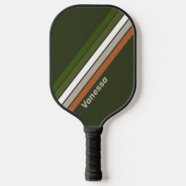 Nevelig bos gestreept met naam pickleball paddle