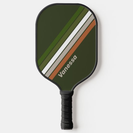 Nevelig bos gestreept met naam pickleball paddle (Voorkant)