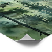 Nevelig Bos Landschaps Kunstprint Poster (Hoek)