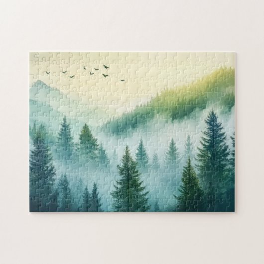 Nevelig bos legpuzzel (Horizontaal)