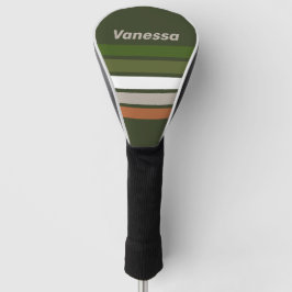 Nevelig bos over strepen met naam golfheadcover