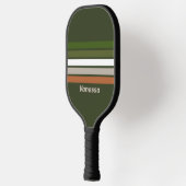Nevelig bos over strepen met naam pickleball paddle (Links)