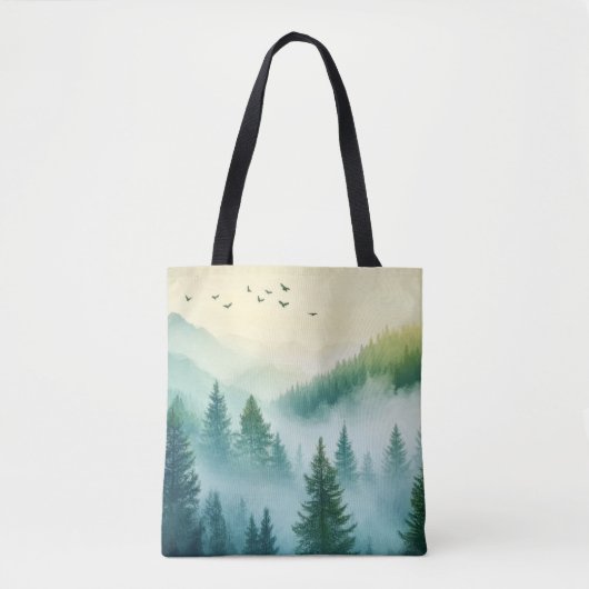 Nevelig bos tote bag (Voorkant)