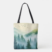 Nevelig bos tote bag (Achterkant)