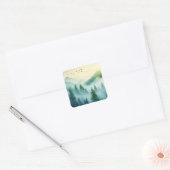 Nevelig bos vierkante sticker (Envelop)