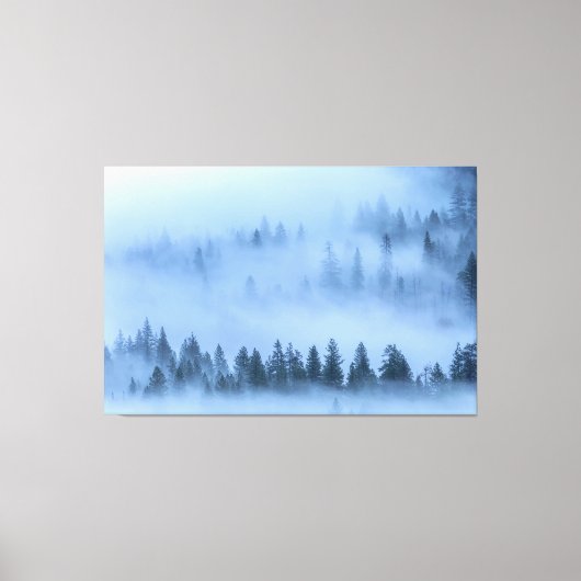 Nevelig boslandschap Yosemite Valley Canvas Afdruk (Voorkant)